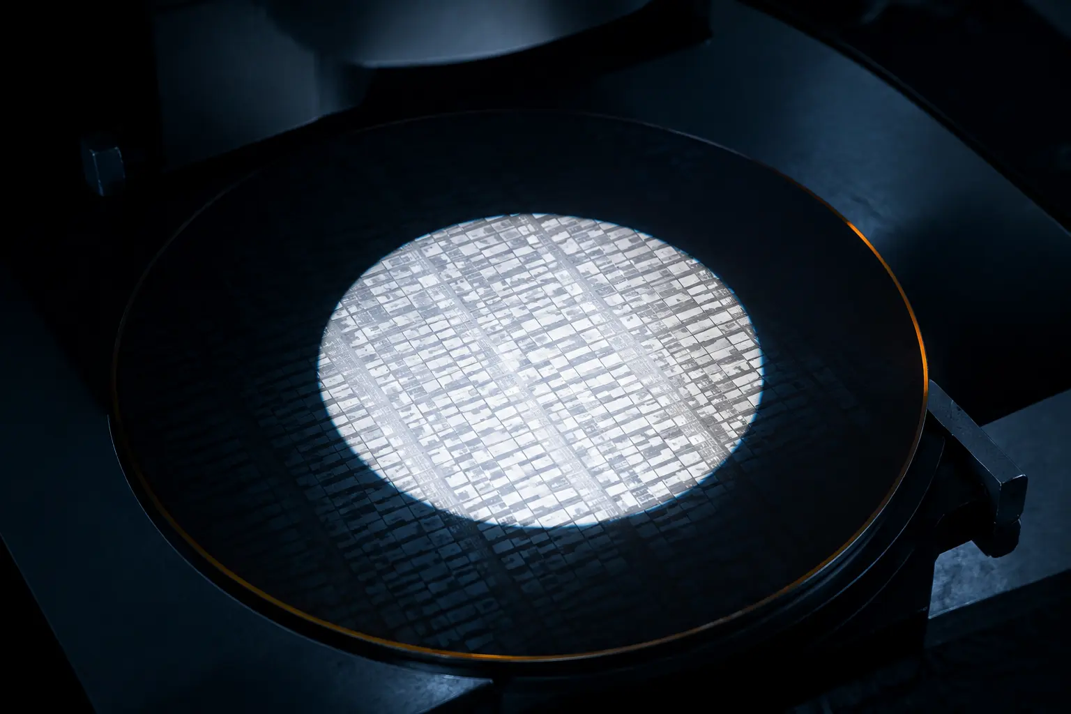 Circular optical inspection beam illuminating a microfabricated surface